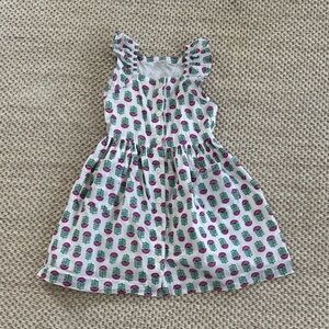 Crewcuts White Dress with Pink and Green Floral Print